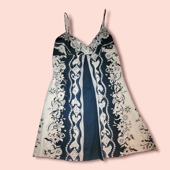 M Cotton tunic Charlotte Russe navy/cream - Picture 1 of 3